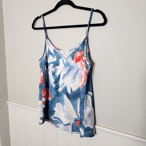 Aritzia Tops Babaton Aritzia Blue Abstract Floral Tank Top Poshmark